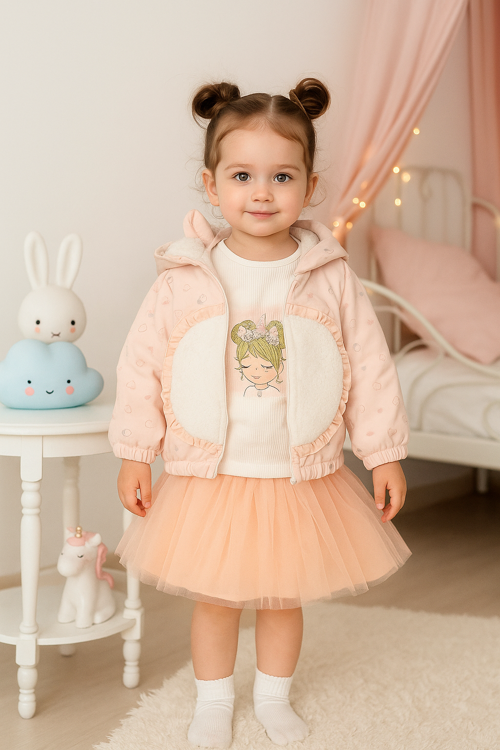 إطلالة رائعة لصغيرتك: طقم 3 قطع كارديغان وتنورة!