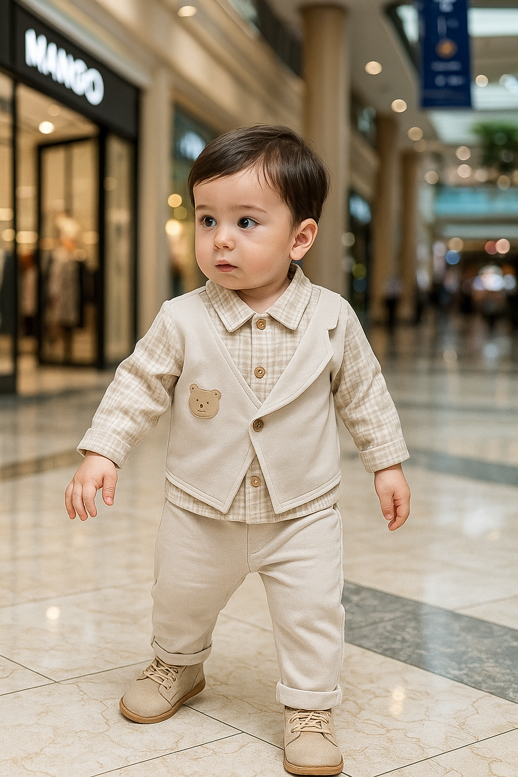 طقم أولاد أنيق من قطعتين بتصميم كلاسيكي ولمسة عصرية