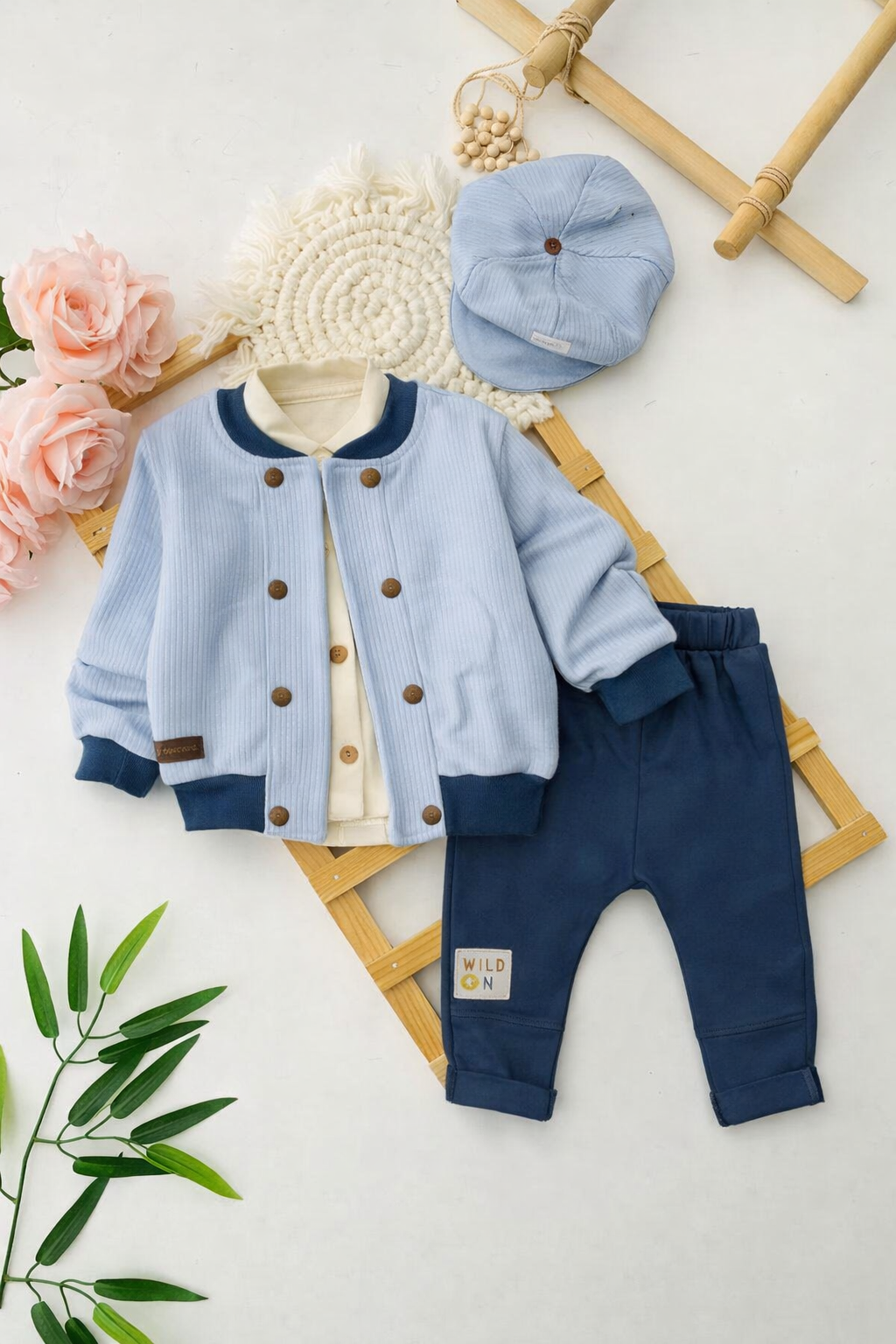 طقم أطفال أولادي أنيق 4 قطع بتصميم راقٍ