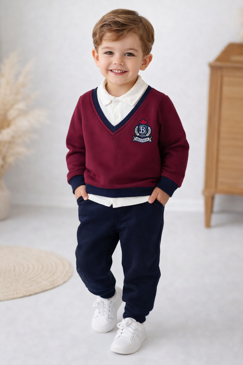 طقم أطفال أنيق بتصميم كلاسيكي