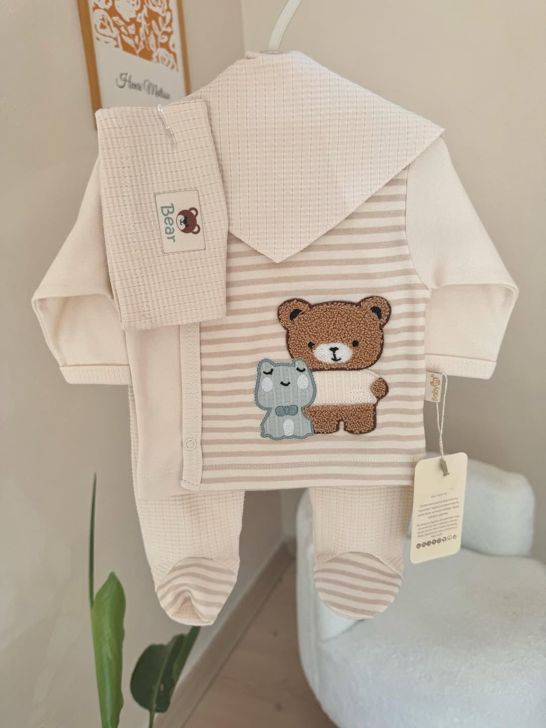 طقم دبدوب ناعم من 5 قطع للمولود الجديد – قطن 100%