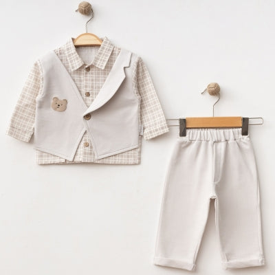 طقم أولاد أنيق من قطعتين بتصميم كلاسيكي ولمسة عصرية