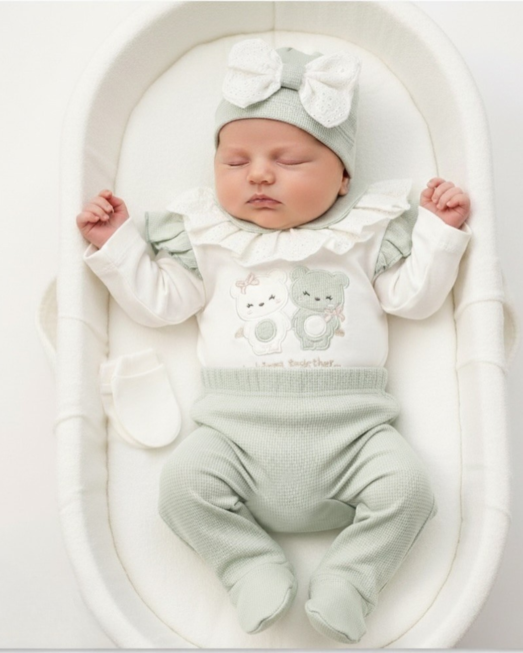 طقم بيبي فاخر – مثالي للهدايا أو خروجة المستشفى