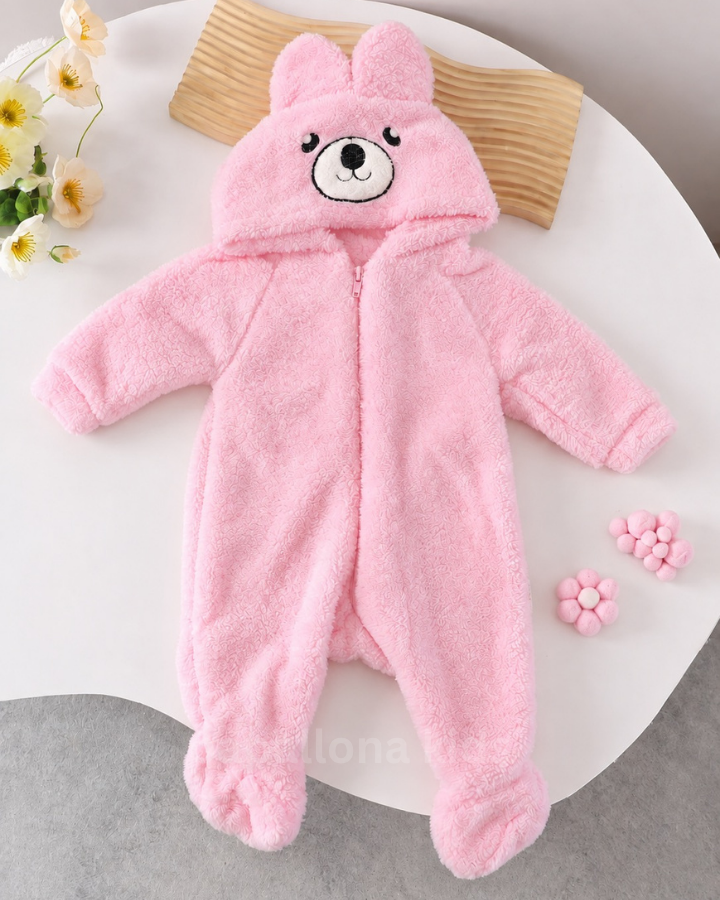 سالوبيت بيبي فرو بقبعة 🐰 – ناعم ودافئ بتصميم لطيف للشتاء